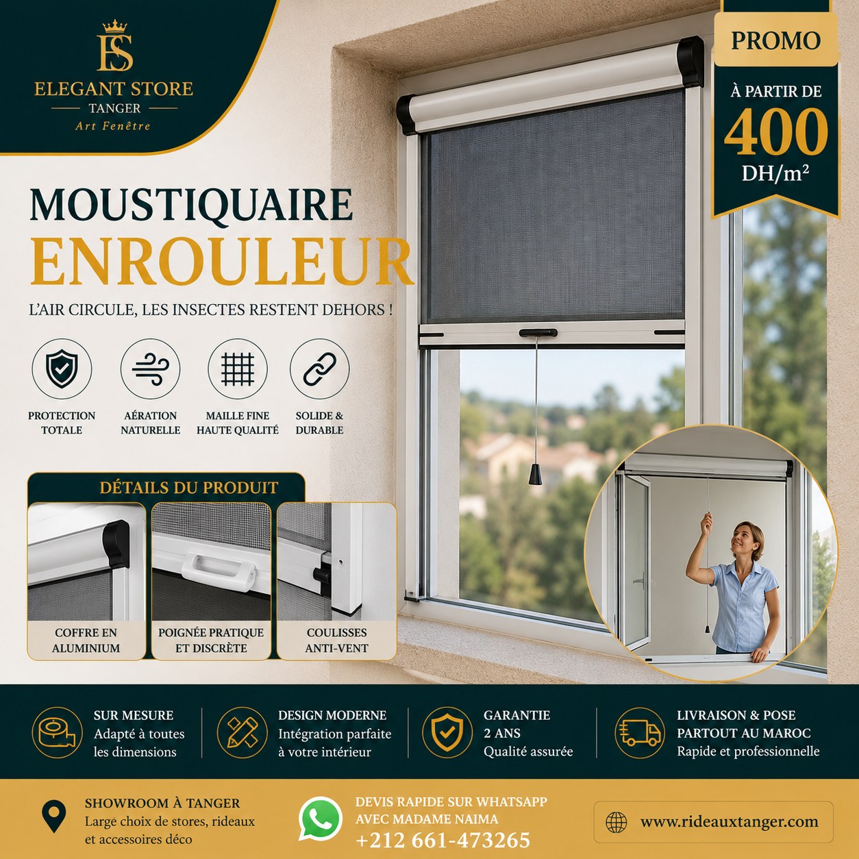 Promo moustiquaire enrouleur Elegant Store