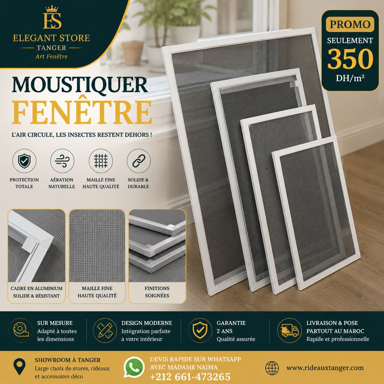 Promo moustiquaire fenêtre Elegant Store