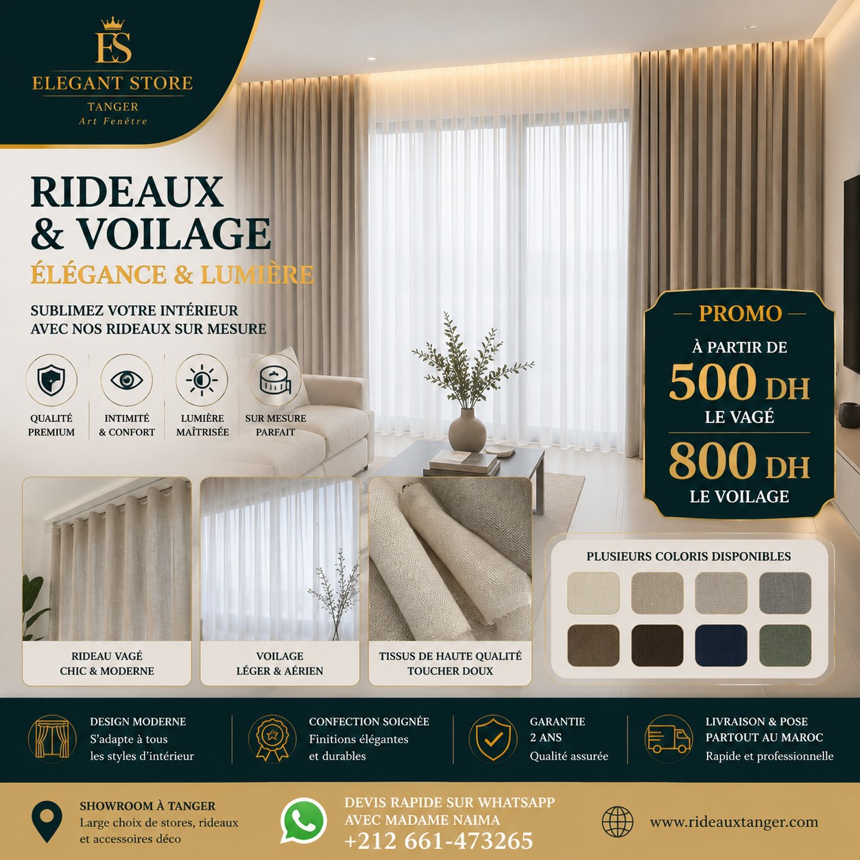 Promo rideaux et voilage Elegant Store