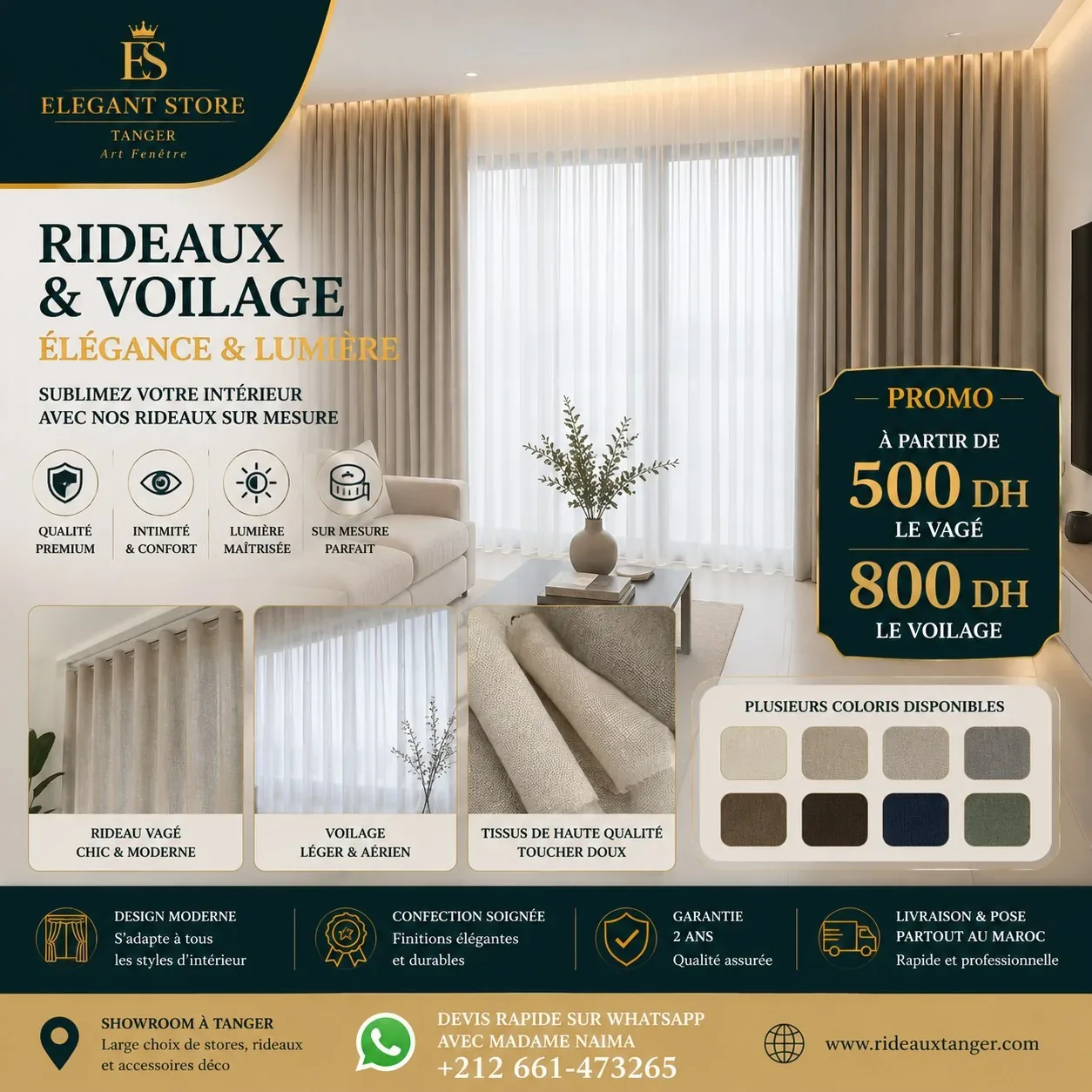 Déstockage rideaux et voilage Elegant Store